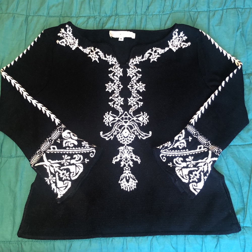 Vintage Bette Paige Peasant Style Sweater Size M